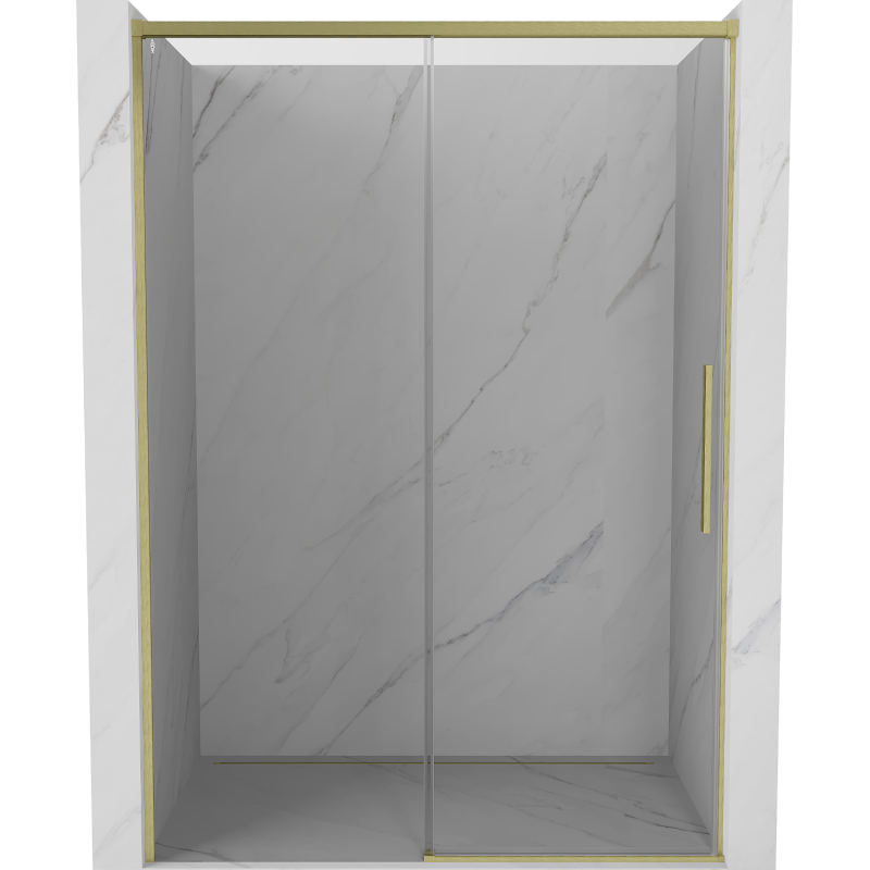 Mexen Rox drzwi prysznicowe rozsuwane 155 cm, transparent, złote szczotkowane - 8C2-155-000-55-00