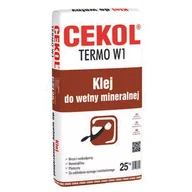 Zaprawy budowlane - Cekol Klej do wełny mineralnej Termo W1 25 kg - miniaturka - grafika 1
