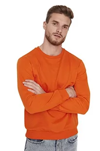 TRENDYOL Męska bluza z poliestru - pomarańczowa - regularna 2XL pomarańczowa, pomarańczowy, XXL - Bluzy męskie - miniaturka - grafika 1