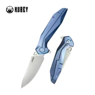 Noże - Nóż składany Kubey Nova Blue Titanium, Bead Blasted 14C28N (KB235C) - miniaturka - grafika 1