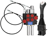 Akcesoria do hydrauliki siłowej - Rozdzielacz hydrauliczny PRESKO  2-sekcyjny (1 sekcja pływająca) 40l z joystickiem i linkami (2x2m) - miniaturka - grafika 1