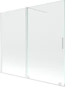 Parawany nawannowe - Mexen Velar parawan nawannowy 2-skrzydłowy przesuwny 180 x 150 cm, transparent, biały - 896-180-000-01-20 - miniaturka - grafika 1