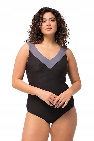 ULLA POPKEN CZARNY JEDNOCZĘŚCIOWY STRÓJ KĄPIELOWY PLUS SIZE 48 J9A