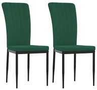 Krzesła - Zielone 2 sztuki welurowych krzeseł stołowych F4-W87 - miniaturka - grafika 1
