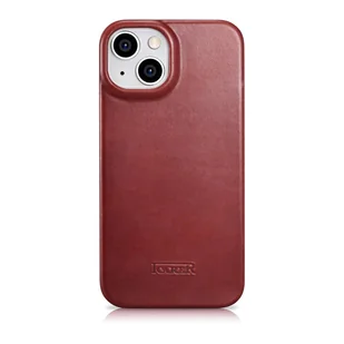 iCarer CE Oil Wax Premium Leather Folio Case skórzane etui iPhone 14 Plus z klapką magnetyczne MagSafe czerwony (AKI14220707-RD) - Etui i futerały do telefonów - miniaturka - grafika 3