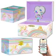 Pozytywki dla dzieci - Muzyczna Szkatułka Jednorożec - Magiczny Prezent Dla Dziewczynki – Pozytywka z Tańczącą Figurką + Schowek na Skarby + EBOOK-1 - miniaturka - grafika 1