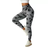 Legginsy - EULLA Leggins Joga Kobieta Spodnie Sportowe Joga Kobiety Legginsy Damskie Fitness Miękkie Elastyczne, 03 Czarny Szary, M - miniaturka - grafika 1