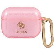 Akcesoria do słuchawek - Guess Guess GUAPUCG4GP AirPods Pro cover różowy/pink Glitter Collection GUE1121PNK - miniaturka - grafika 1