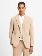 Kurtki męskie - Finshley & Harding London Męska kurtka modułowa Mężczyźni Comfort Fit Sztruks beżowy jednolity, 46 - miniaturka - grafika 1