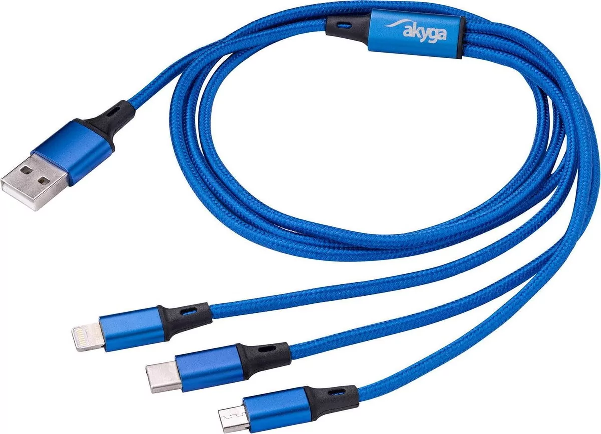 Kabel 3w1 Akyga AK-USB-27 Micro Usb Type C iPhone