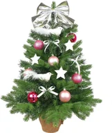 Choinki - Dekorowana sztuczna choinka PINK CIRCLE 60 cm z oświetleniem LED W KWIATACH - miniaturka - grafika 1