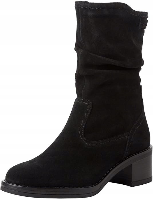 TAMARIS CZARNE ZAMSZOWE BOTKI Z MARSZCZENIEM NA SŁUPKU 37 6AA