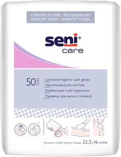 Seni Care Myjka higieniczna podfoliowana z celulozy 50szt. - Higiena osób starszych i niepełnosprawnych - miniaturka - grafika 1