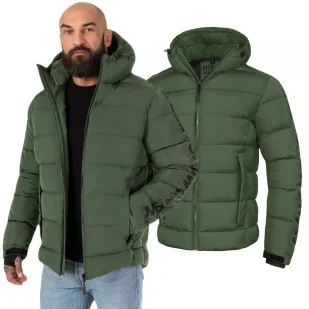 Kurtka zimowa z kapturem Pit Bull Airway IV - Oliwkowa 3XL - Odzież taktyczna i umundurowanie - miniaturka - grafika 1