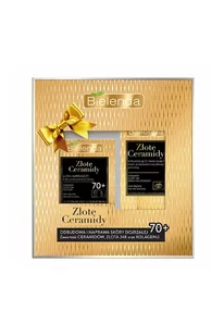 Bielenda Złote Ceramidy 70+ promocyjny zestaw ultra naprawczy krem przeciwzmarszczkowy na dzień i na noc 50 ml + wygładzająco-nawilżający krem przeciwzmarszczkowy pod oczy 15 ml - Zestawy kosmetyków damskich - miniaturka - grafika 1