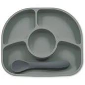 Miseczki i talerzyki dla dzieci - BBLÜV Yümi talerz dzielony Grey 1 szt. - miniaturka - grafika 1