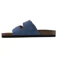 Sandały damskie - WHITE MOUNTAIN Sandały damskie Helga Slide, USA, Dżinsowy niebieski zamsz - 39 EU - miniaturka - grafika 1