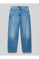 Spodnie damskie - Jeansy o kroju relaxed fit baggy z czystej bawełny - Tommy Hilfiger Teens - miniaturka - grafika 1