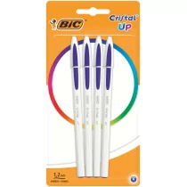 BIC Długopis zamykany Bc Cristal Up niebieski B/c Op4szt - Długopisy - miniaturka - grafika 1