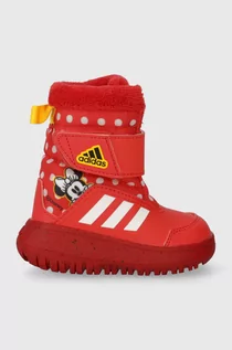 Buty dla dziewczynek - adidas buty zimowe dziecięce Winterplay Minnie I kolor czerwony - grafika 1