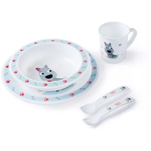 Canpol babies Plastikowy zestaw stołowy 4/401 kolor niebieski 1 szt 9087163 - Pozostałe kosmetyki - miniaturka - grafika 1