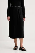 Spódnice - Calvin Klein spódnica kolor czarny maxi rozkloszowana LV044D632G - miniaturka - grafika 1