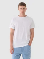 Koszulki męskie - Męski t-shirt basic Outhorn OTHWAW24TTSHM2386 - biały - miniaturka - grafika 1