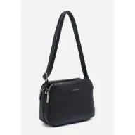 Torebki damskie - Damska Torebka Listonoszka Czarna LUIGISANTO Trzykomorowa z Paskiem - miniaturka - grafika 1