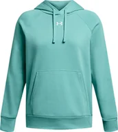 Bluzy damskie - Bluza damska Under Armour Rival Flecce Hoodie miętowa 1379500 482-M - miniaturka - grafika 1