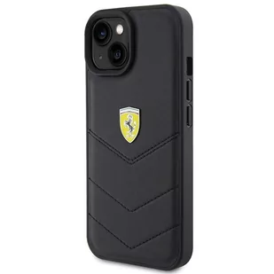 Ferrari FEHCP15SRDUK iPhone 15 6.1" czarny/black hardcase Quilted Metal Logo - Etui i futerały do telefonów - miniaturka - grafika 2
