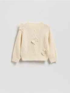 Reserved - Sweter z kokardkami - złamana biel - Spodnie i spodenki dla dziewczynek - miniaturka - grafika 1
