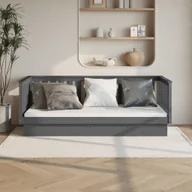 Łóżka - Łóżko dzienne szare 80x200 cm lite drewno sosnowe - miniaturka - grafika 1
