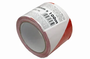 Taśma ostrzegawcza Inter-S biało-czerwony 75mmx100mb - Pachołki i taśmy ostrzegawcze - miniaturka - grafika 1