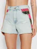 Spodenki damskie - Desigual Szorty jeansowe Cartagena 22SWDD14 Niebieski Regular Fit - miniaturka - grafika 1