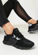 Moda i Uroda OUTLET - Czarne Wsuwane Buty Sportowe na Płaskiej Podeszwie ze Żłobieniami Seshea - miniaturka - grafika 1