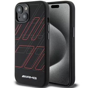 Etui AMG AMHMP15S23SSPK Apple iPhone 15 / 14 / 13 hardcase Silicone Large Rhombuses Pattern MagSafe czarny/black - Etui i futerały do telefonów - miniaturka - grafika 1
