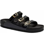 Klapki i japonki damskie - Birkenstock Skórzane klapki Florida | narrow fit - miniaturka - grafika 1