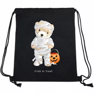 Plecaki szkolne i tornistry - PLECAK WOREK Czarny Bawełna Mocny MIŚ MUMIA Wzory - miniaturka - grafika 1