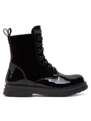 Buty dla chłopców - Tommy Hilfiger Botki T4A5-33588-0775 M Czarny - miniaturka - grafika 1