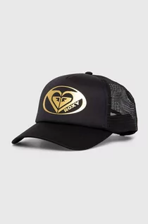 Czapki damskie - Roxy czapka z daszkiem kolor czarny z nadrukiem ERJHA04270 - grafika 1