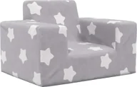 Zestawy mebli dla dzieci - vidaXL vidaXL Kanapa dla dziecka, jasnoszara w gwiazdki, miękki plusz - miniaturka - grafika 1