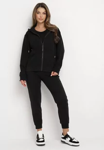 Czarny 2-częściowy Komplet Dresowy z Bluzą i Spodniami Seraphelle - Dresy damskie - miniaturka - grafika 1