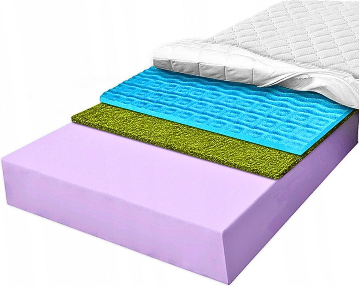 Materac piankowy H3 80x200 masujący dwustronny trawa morska konturowa 10 cm