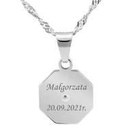 Dewocjonalia - Srebrny medalik Matka Boska Częstochowska Pozłacana pr. 925 Grawer - miniaturka - grafika 1