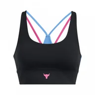 Bielizna sportowa damska - Damski biustonosz treningowy Under Armour Project Rock Let\'s Go Grind Sportlette - czarny - miniaturka - grafika 1