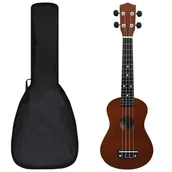 Inne instrumenty muzyczne - vidaXL Ukulele sopranowe z pokrowcem dla dzieci ciemne drewno 23 70150 - miniaturka - grafika 1