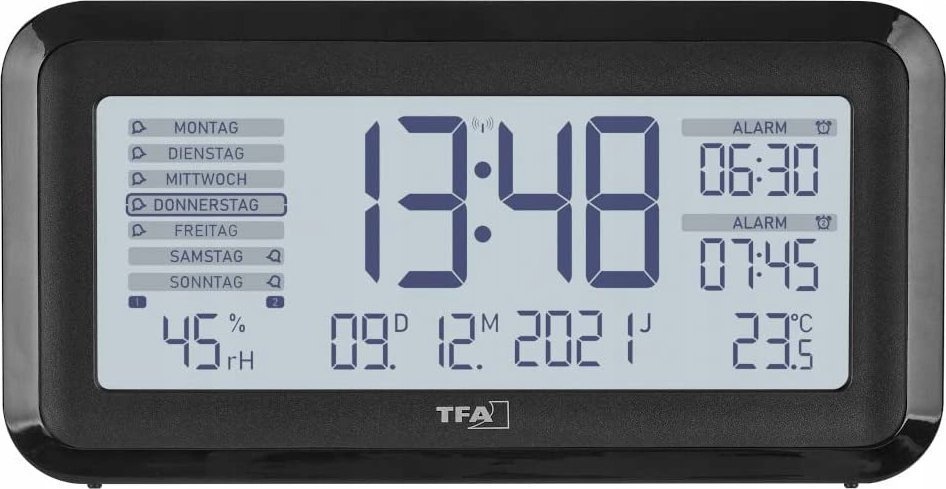 TFA 60.2562.01 Digital Radio Alarm Clock w. Room Clima BOXX2