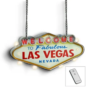 Retro Tablica "Welcome Las Vegas" – Podświetlana LED, Dwustronna z Pilotem, HIT - Tablice i flipcharty - miniaturka - grafika 1