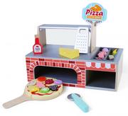Zabawki AGD - EcoToys Drewniana pizzeria piec lada akcesoria dodatki 2042 - miniaturka - grafika 1
