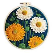 Pasmanteria - Gerbery - haftowanie (filcowanie) wełną czesankową - miniaturka - grafika 1